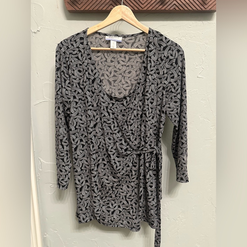 Motherhood Maternity Black and White Long Sleeve Dress